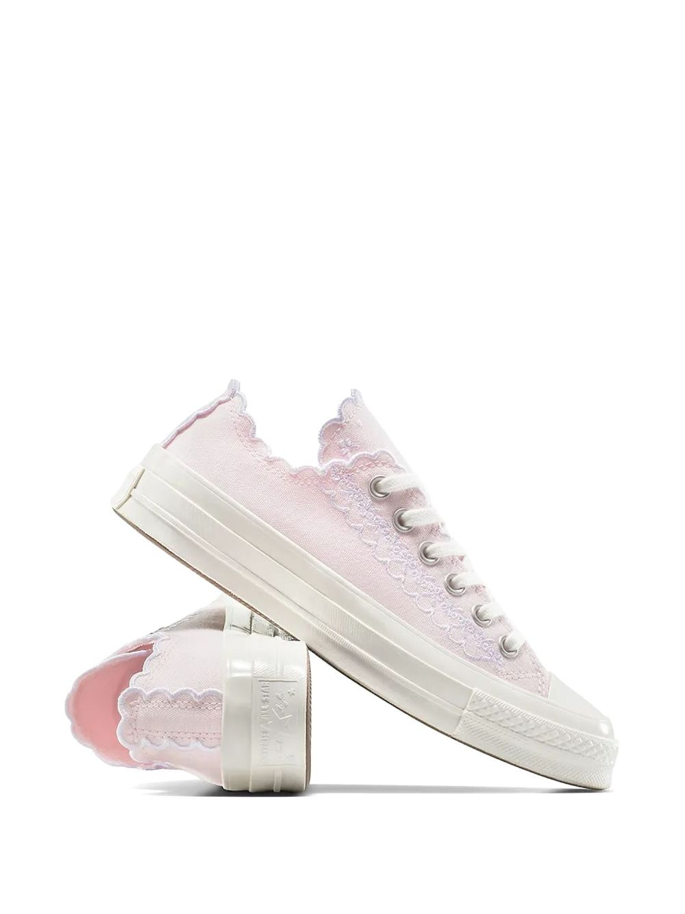 Chuck 70 embroidered scalloped-edge sneakers - 4