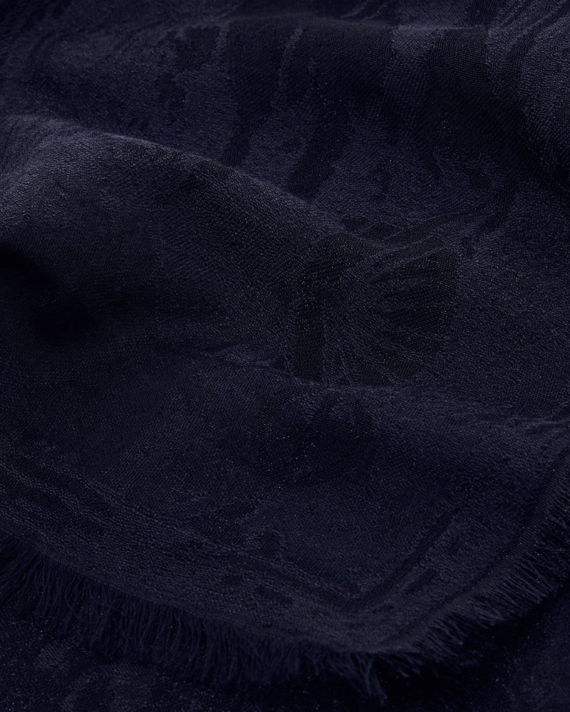 GIORGIO ARMANI FRINGED COTTON AND SILK SCARF WITH JACQUARD PATTERN outlook