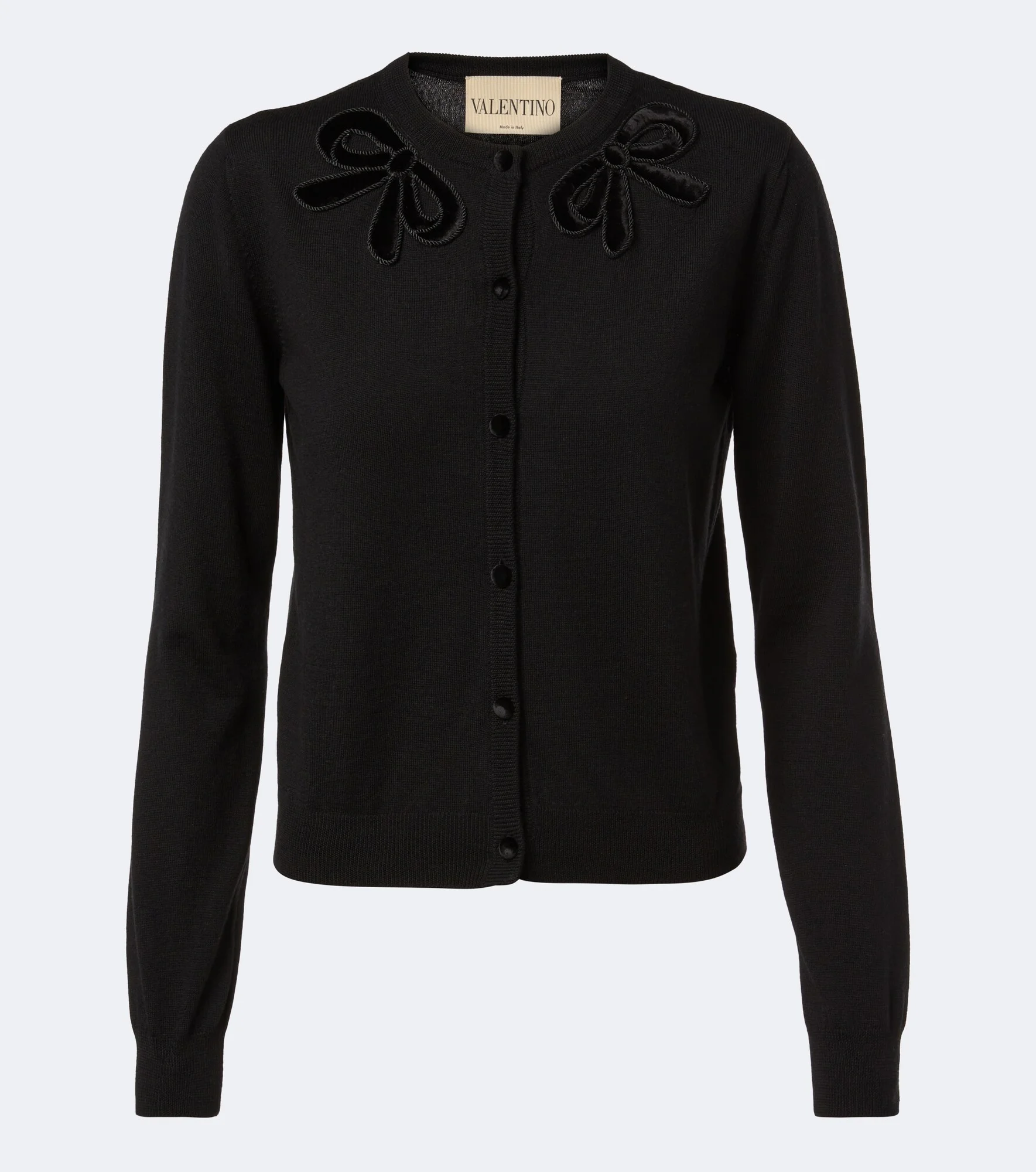 Embroidered virgin wool cardigan - 1