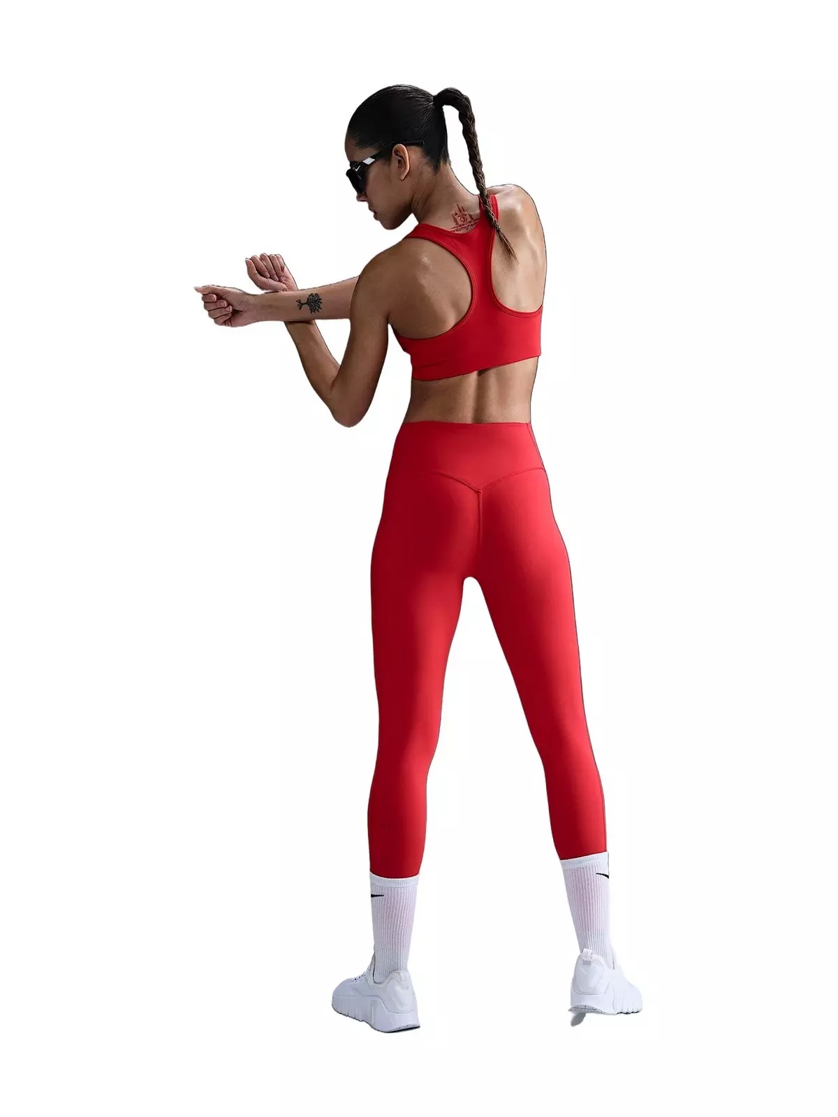 Women's Universa Med-Support High-Waisted 7/8 Leggings w/Pockets -Red - 6