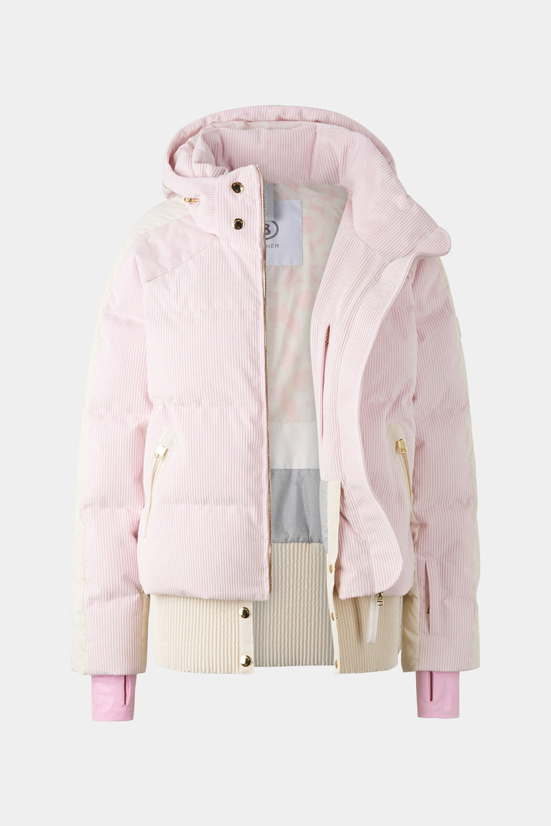 BOGNER Inka Corduroy ski jacket in Pink/Beige outlook