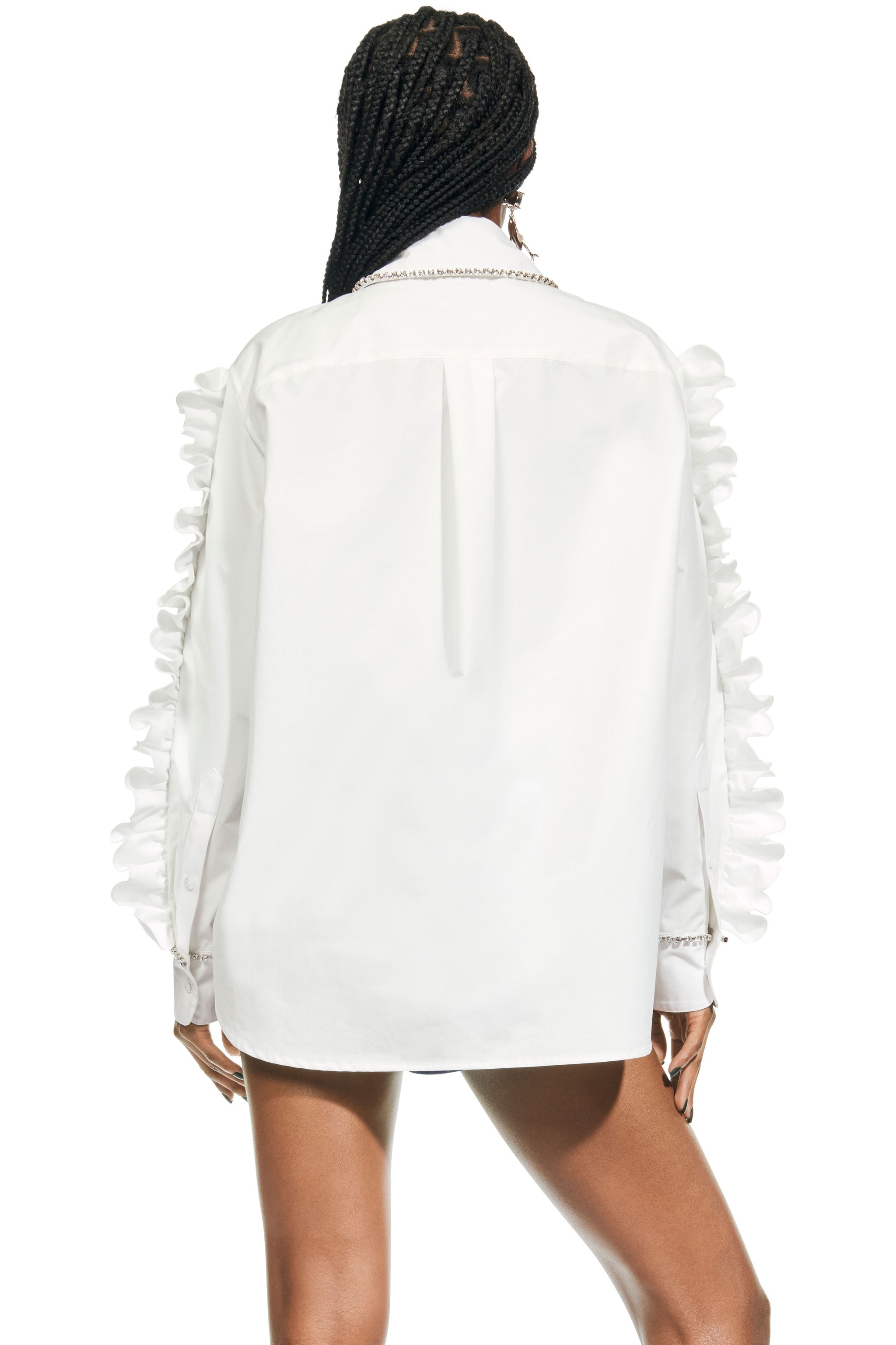 POPLIN RUFFLE SHIRT - 2