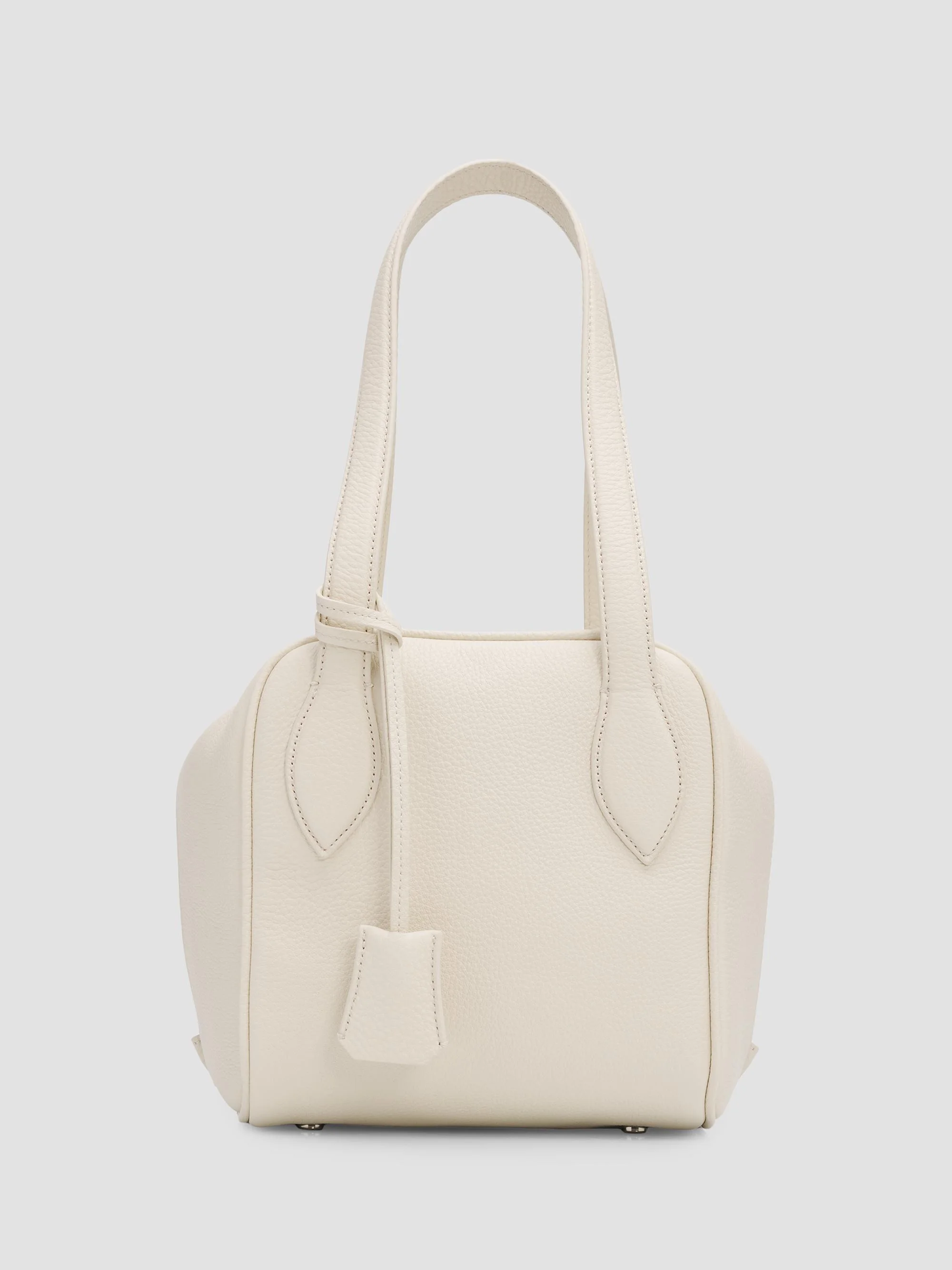 Women's Cubetto Leather Top Handle Bag - Weizen - 1