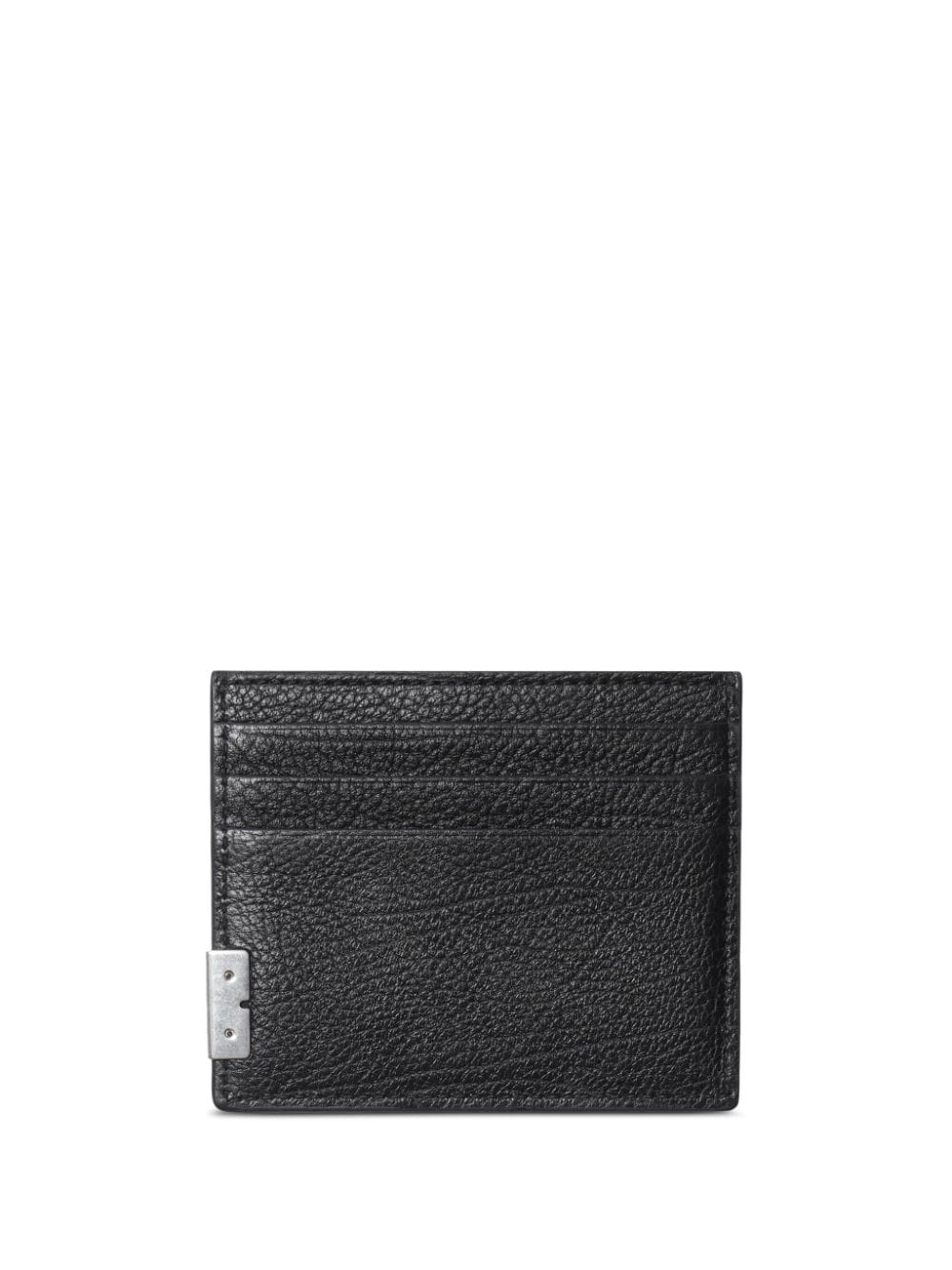 grained-texture leather cardholder - 2