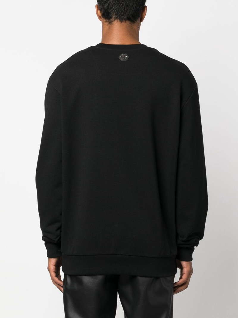 skull-print cotton sweatshirt 4