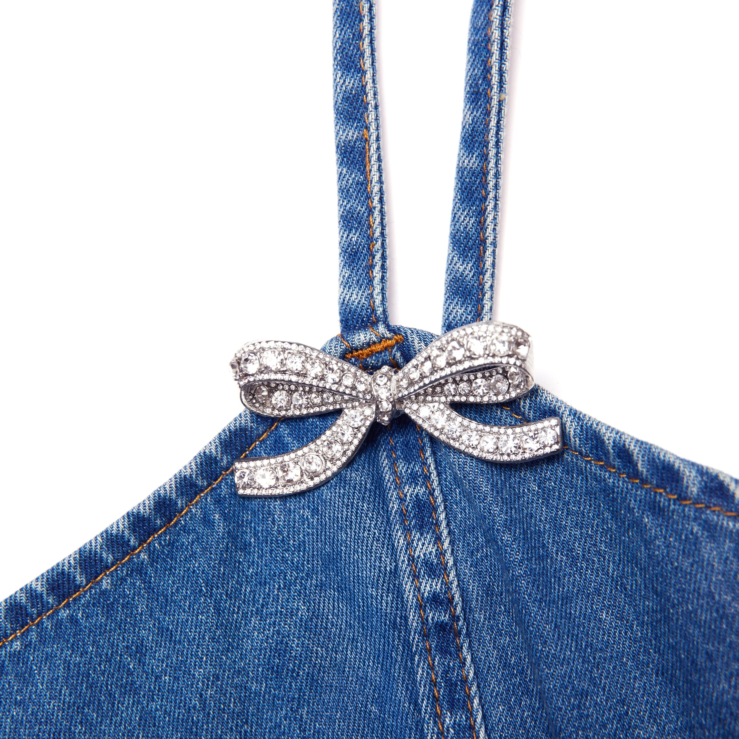 Lightweight Denim Flared Mini Dress - 5