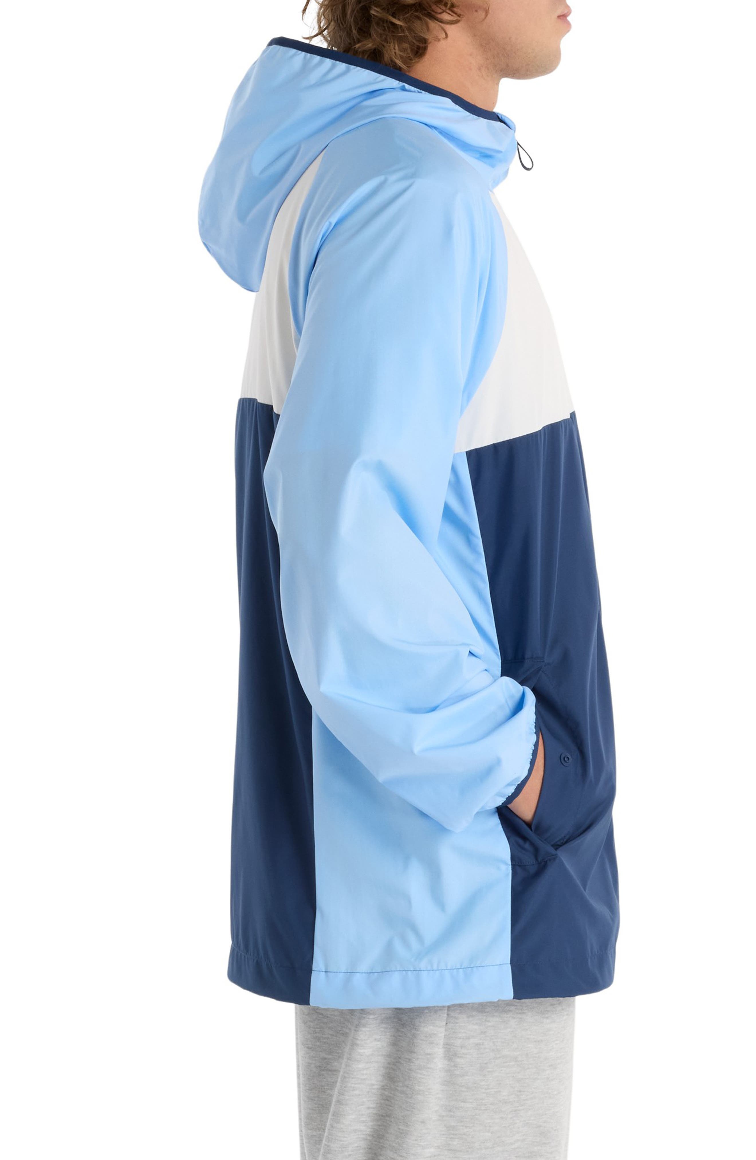 New Balance Athletics Packable Water Resistant Hooded Jacket in Electric Sky at Nordstrom - 4