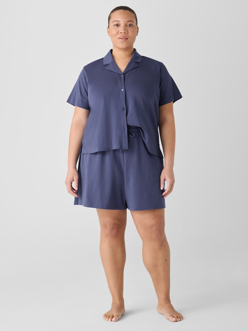 Organic Cotton Interlock Notch Collar Sleep Shirt 6