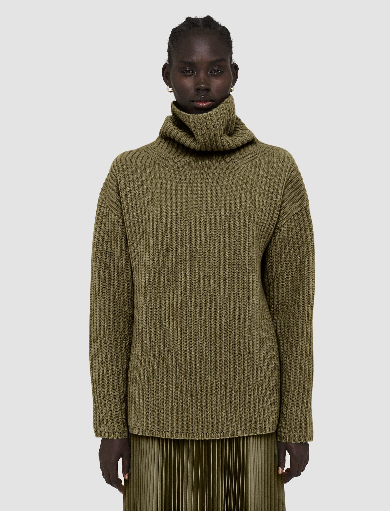 Cardigan Stitch High Neck Jumper - 3