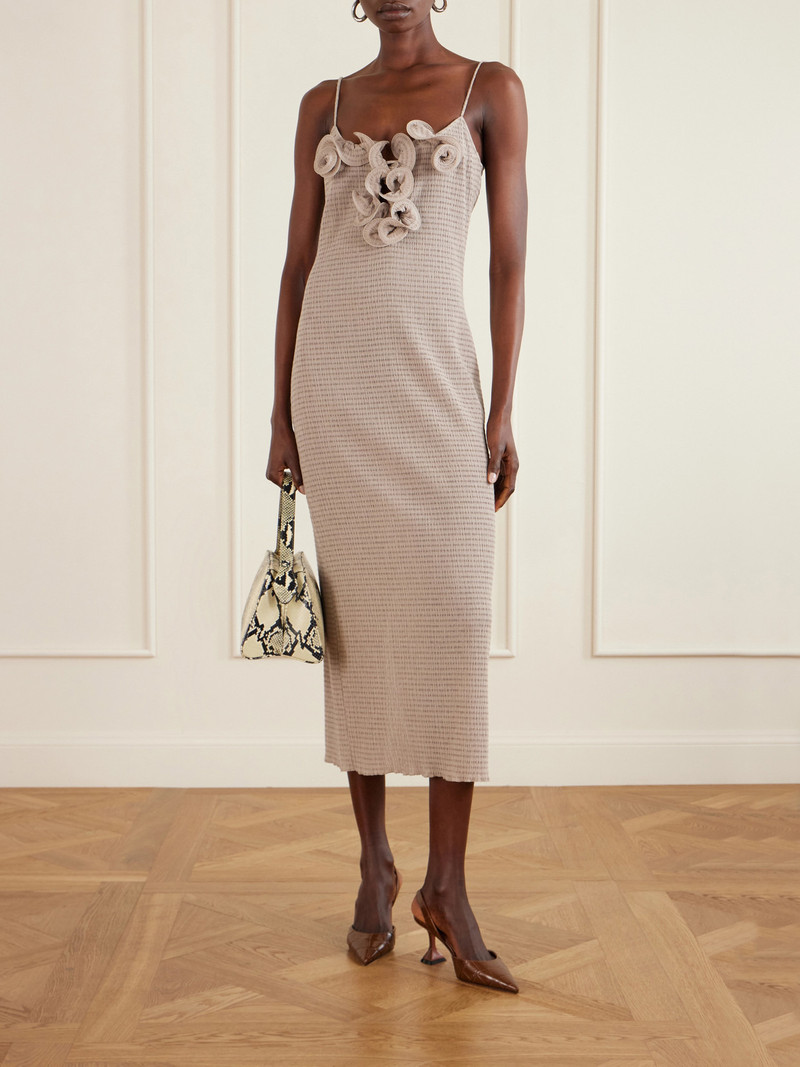 MAGDA BUTRYM Embellished Textured Woven Midi Dress outlook