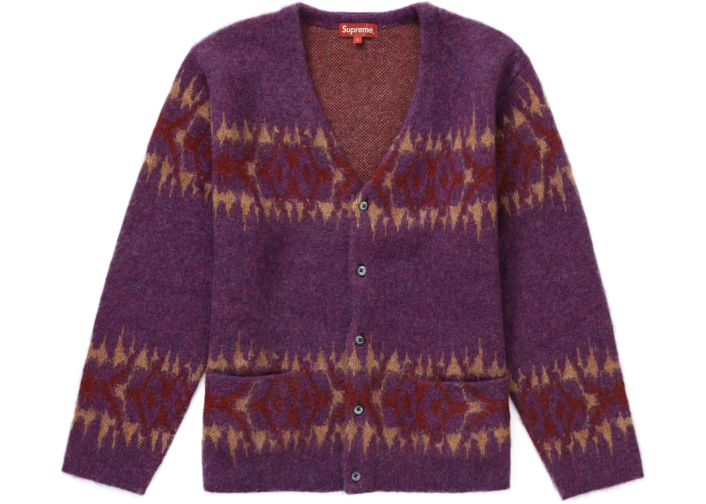 Supreme Abstract Stripe Cardigan Plum - 1