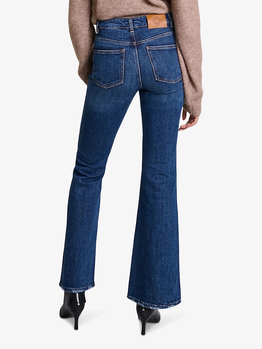 Chain-embellished high-rise stretch-denim flared jeans - 4