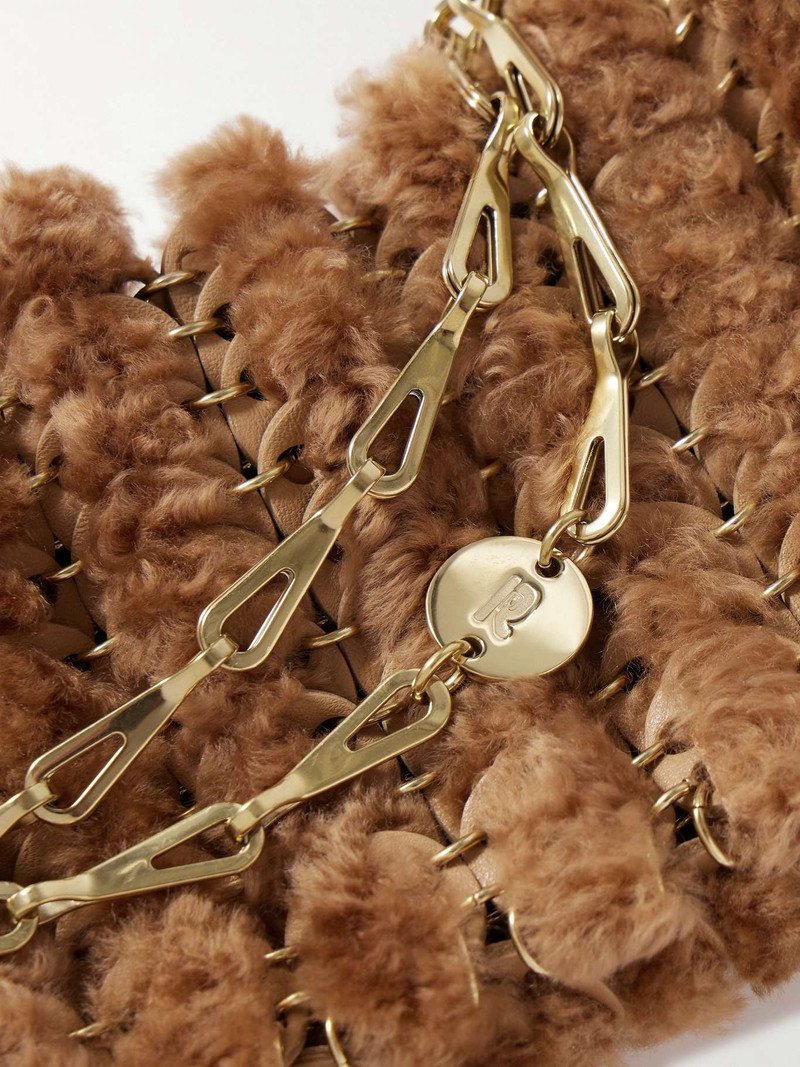 1969 Nano embellished leather and shearling shoulder bag Camel 4