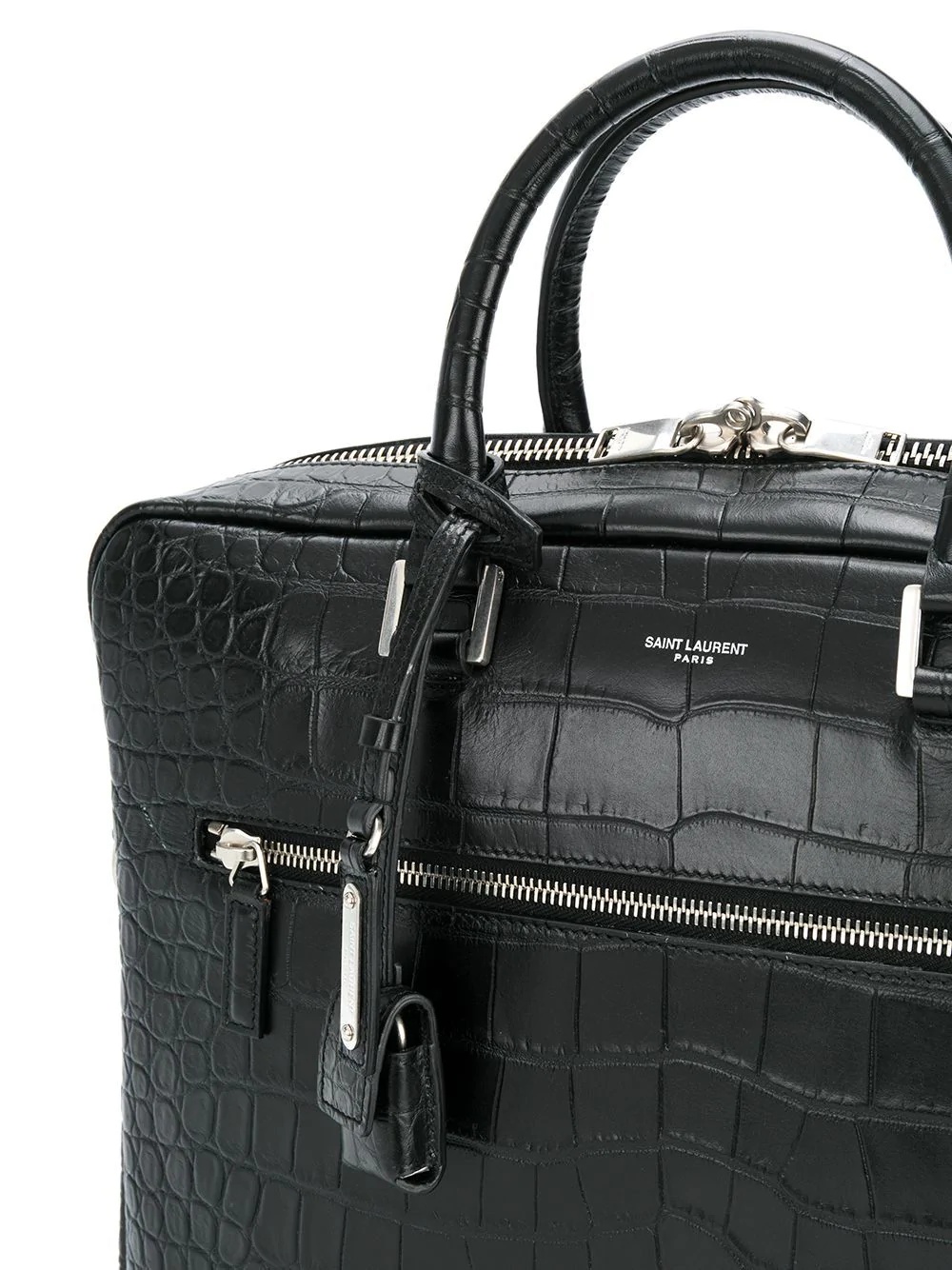 crocodile embossed briefcase - 4