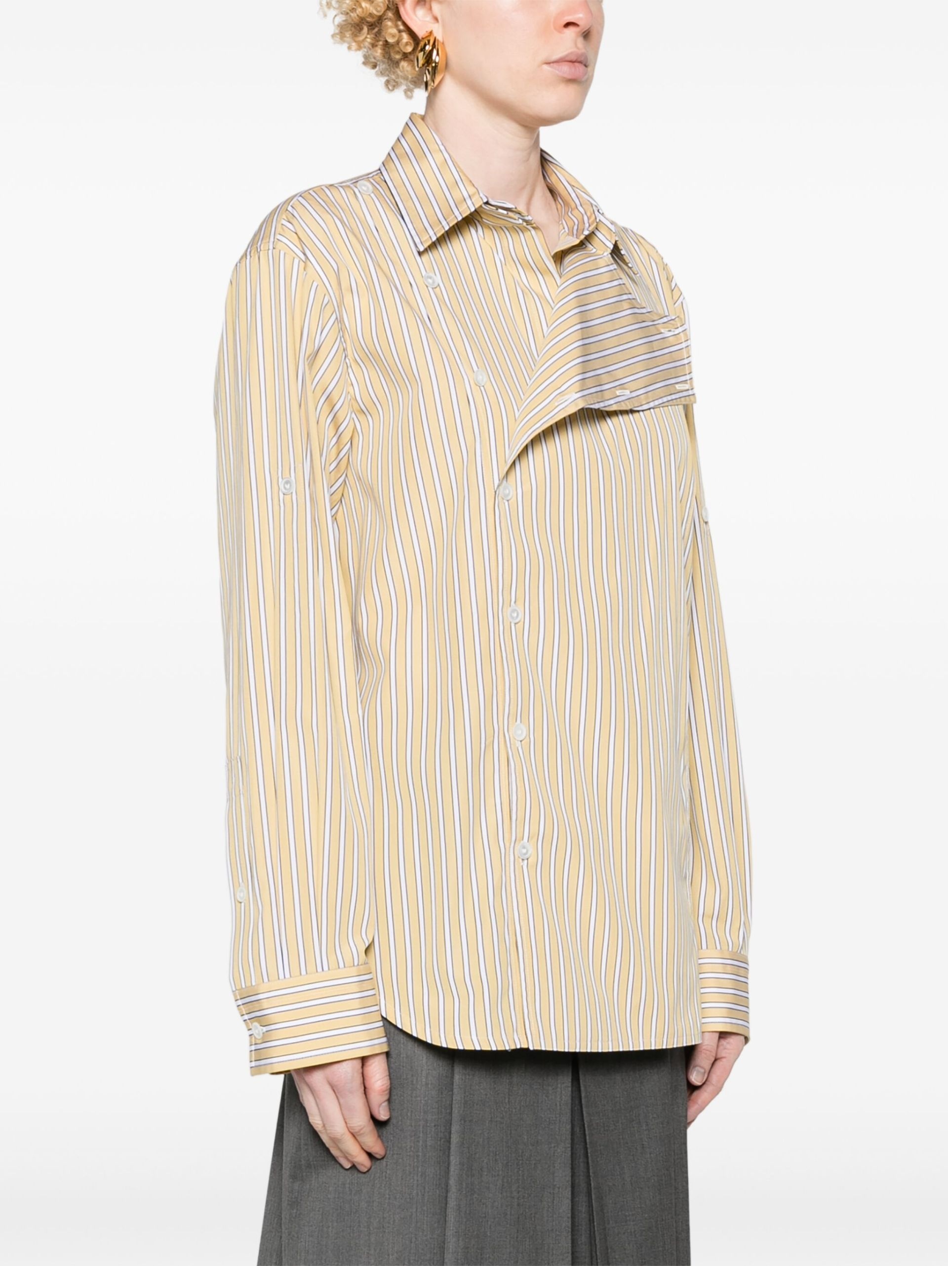 Yellow Striped Cotton Shirt - 3