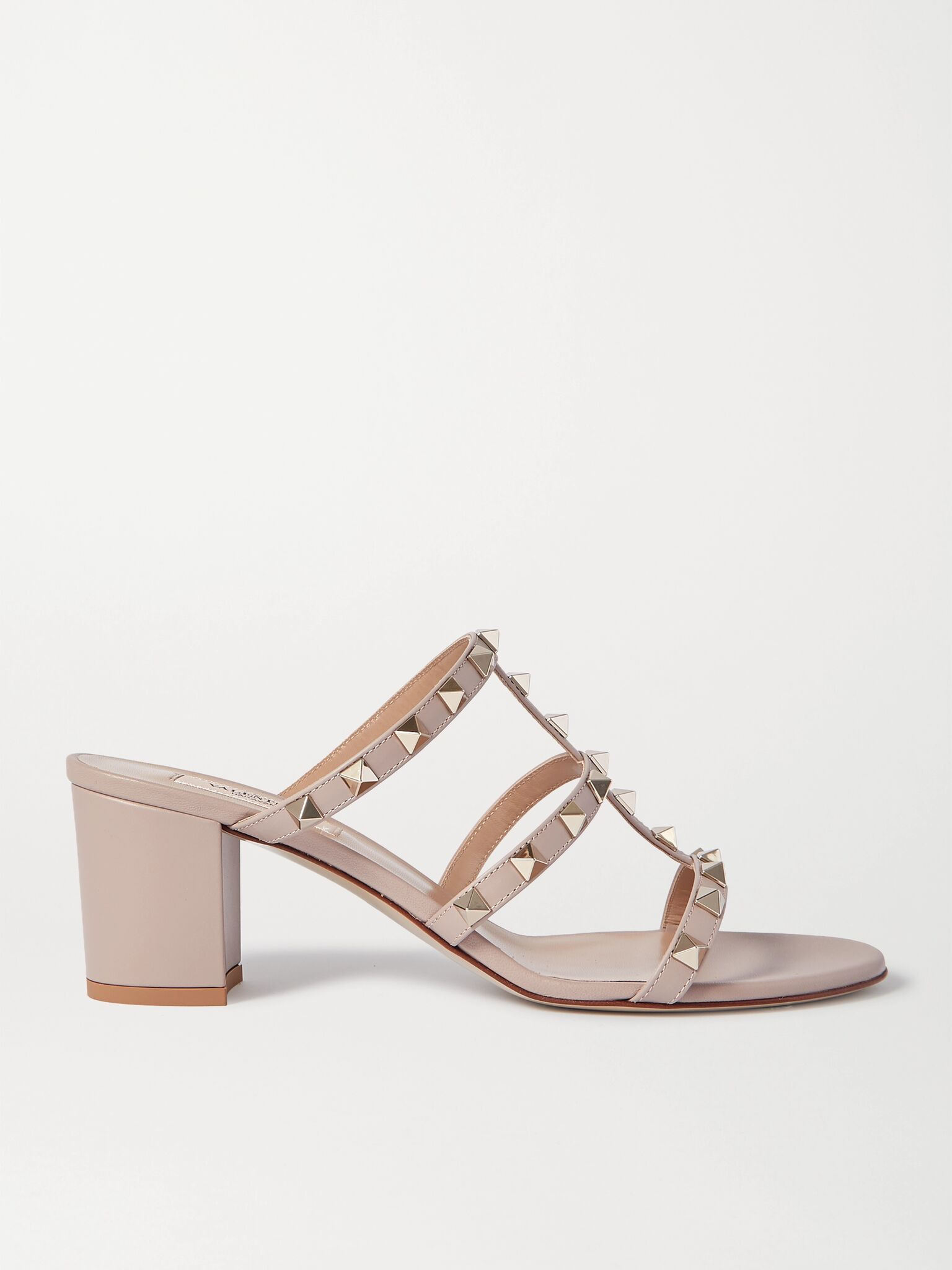 Valentino Garavani Rockstud 60 leather mules Neutral - 1