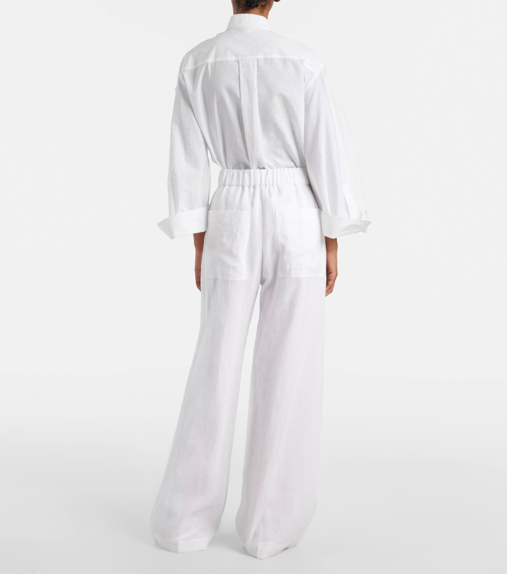 Cotton wide-leg pants - 3