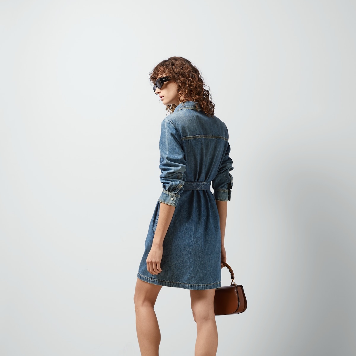 Organic denim dress with Horsebit - 6