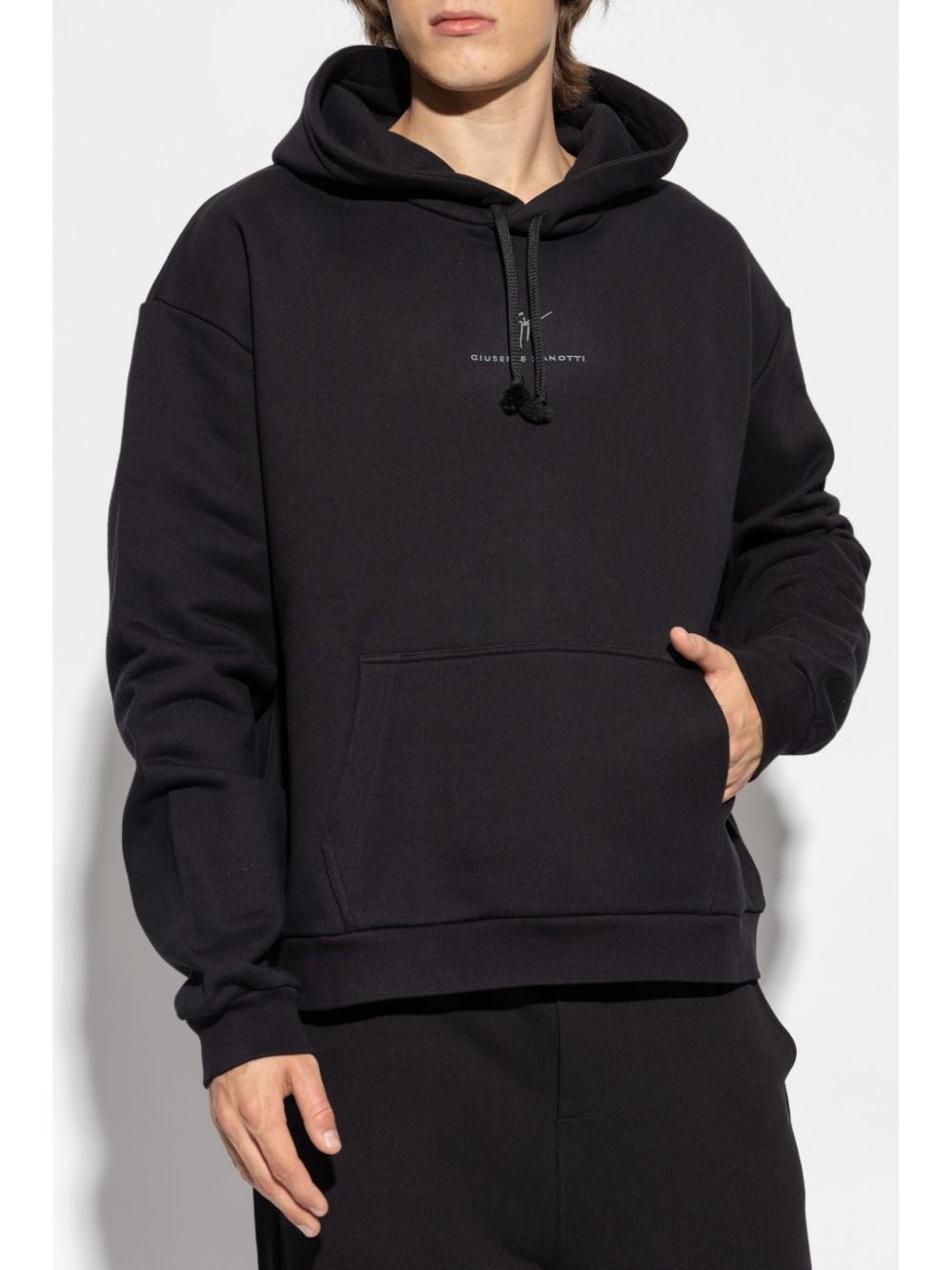 logo-embroidered drawstring hoodie - 3