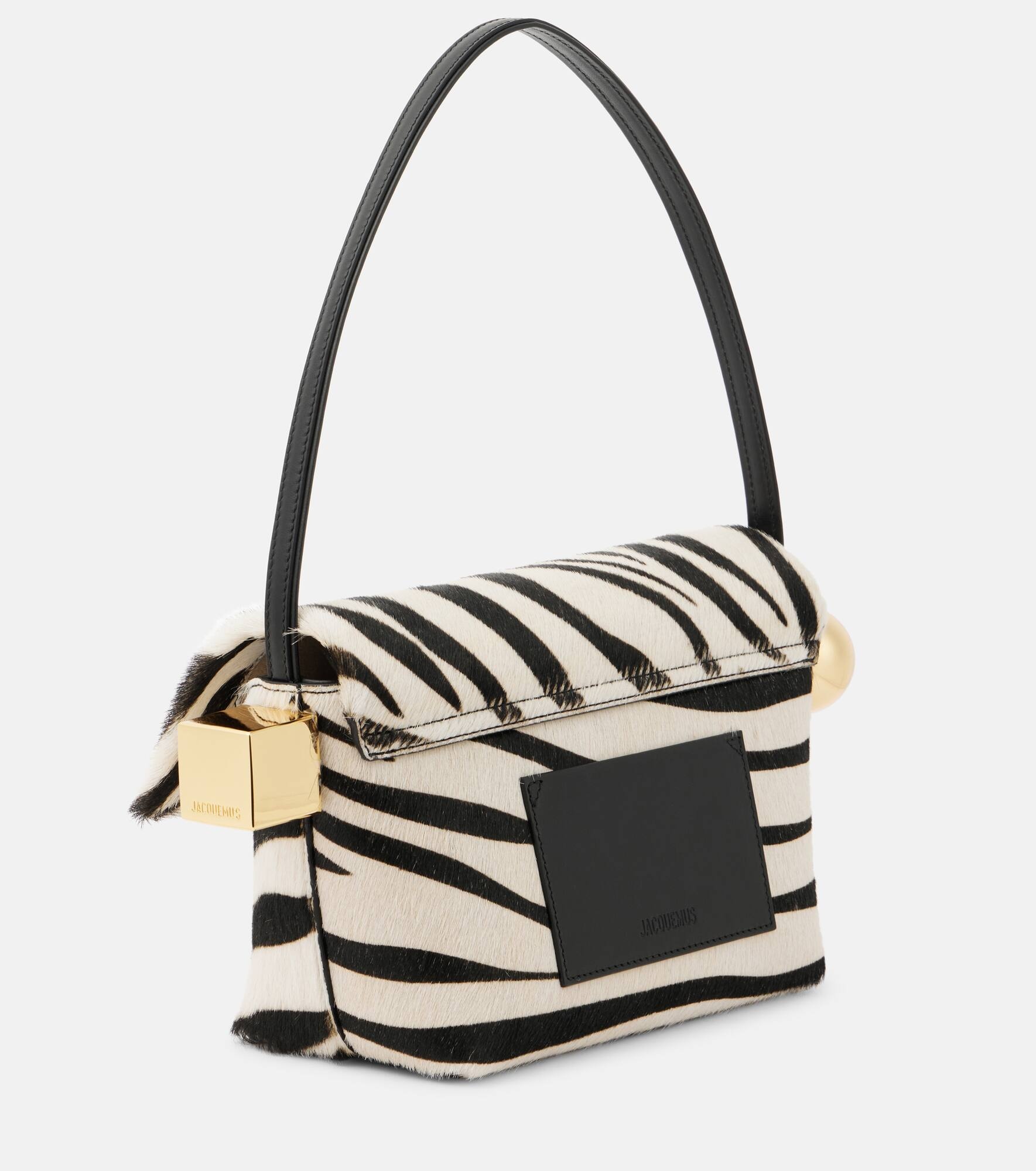 Rond Carré calf hair shoulder bag - 4