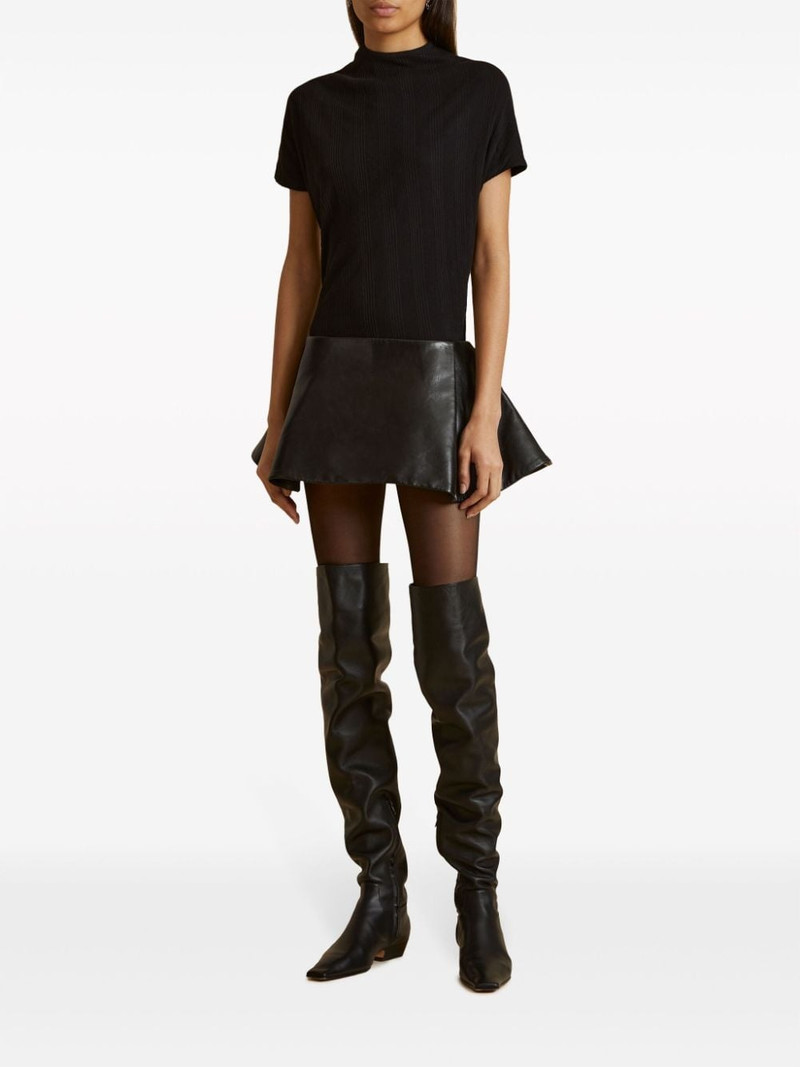 KHAITE The Ralfa leather miniskirt outlook
