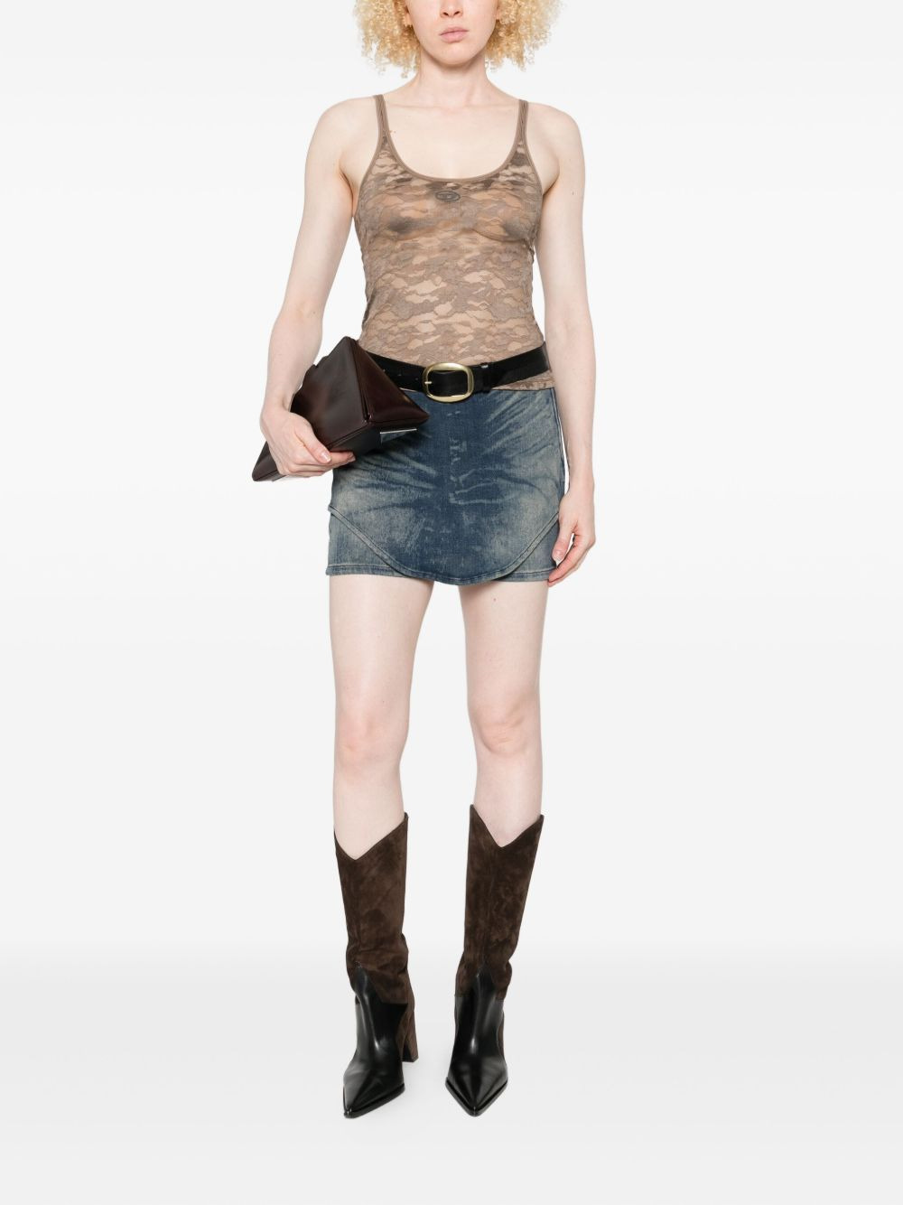 acid-wash denim shorts - 2