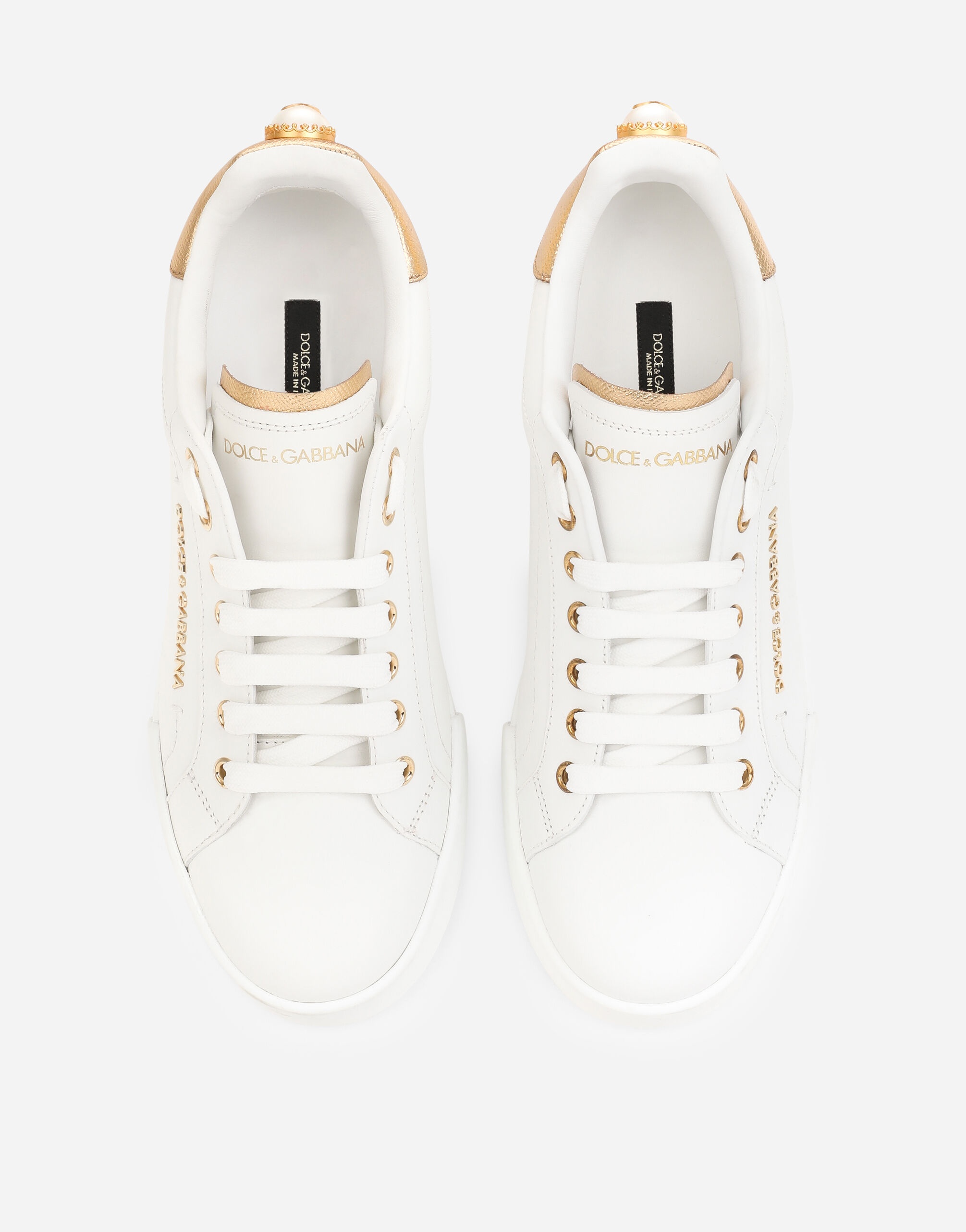 Calfskin nappa Portofino sneakers with lettering - 4