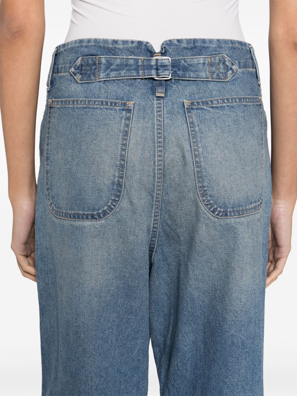 distressed straight-leg jeans - 5
