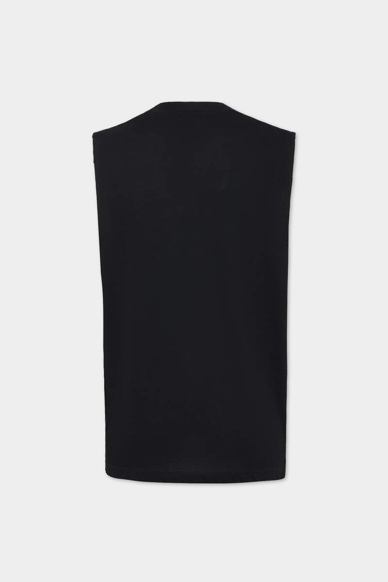 BLACK PRESSATO CIGARETTE FIT SLEEVELESS T-SHIRT - 2