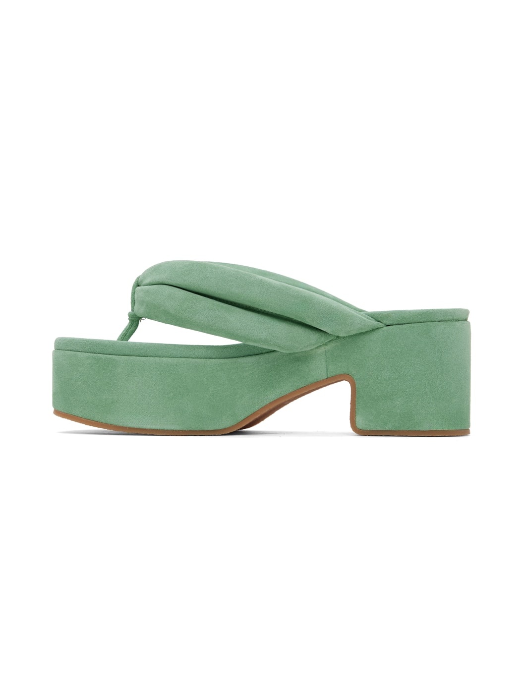 Green Platform Thong Sandals - 3