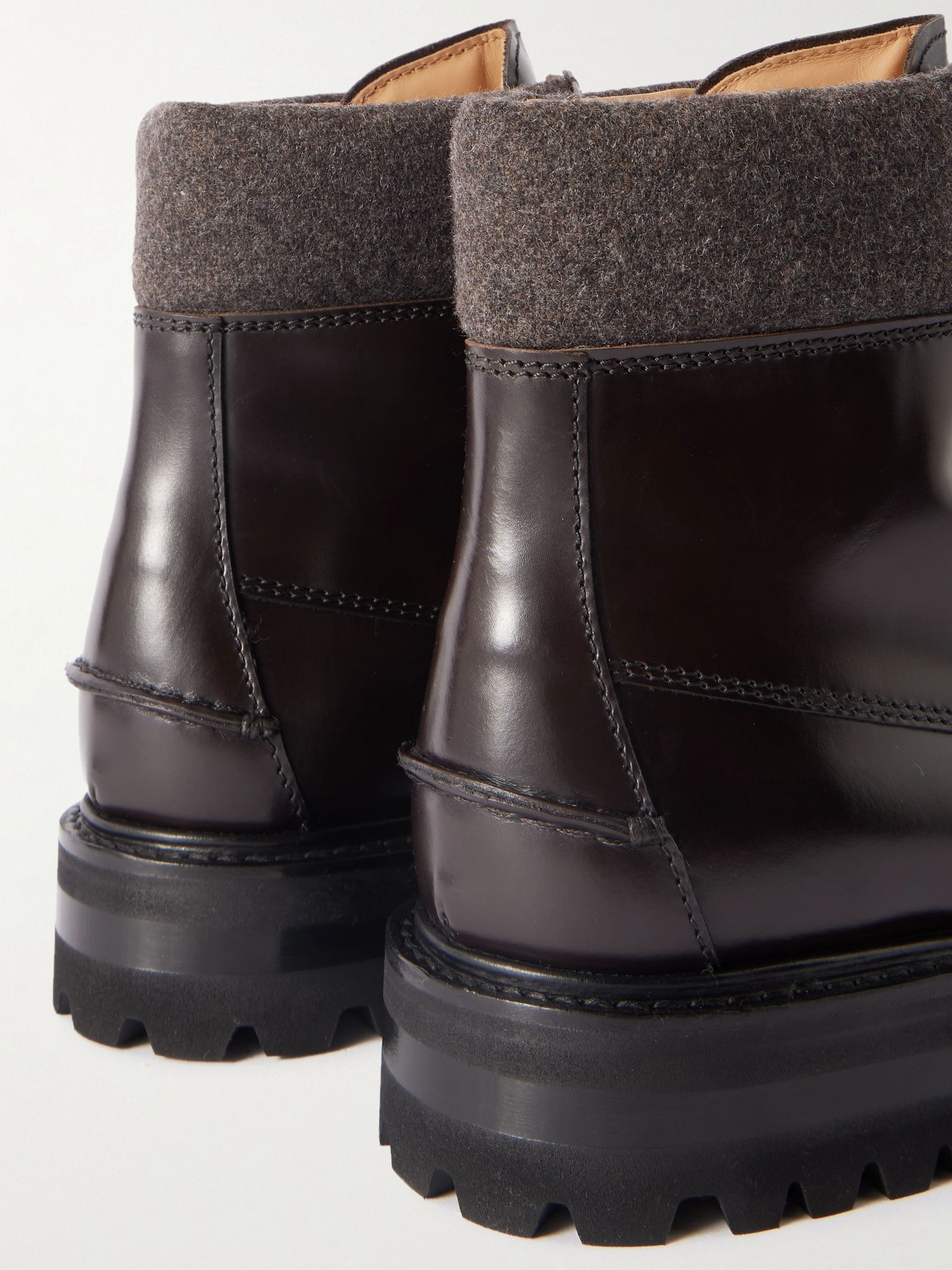 Padstow Glossed-Leather Boots Dark brown - 5