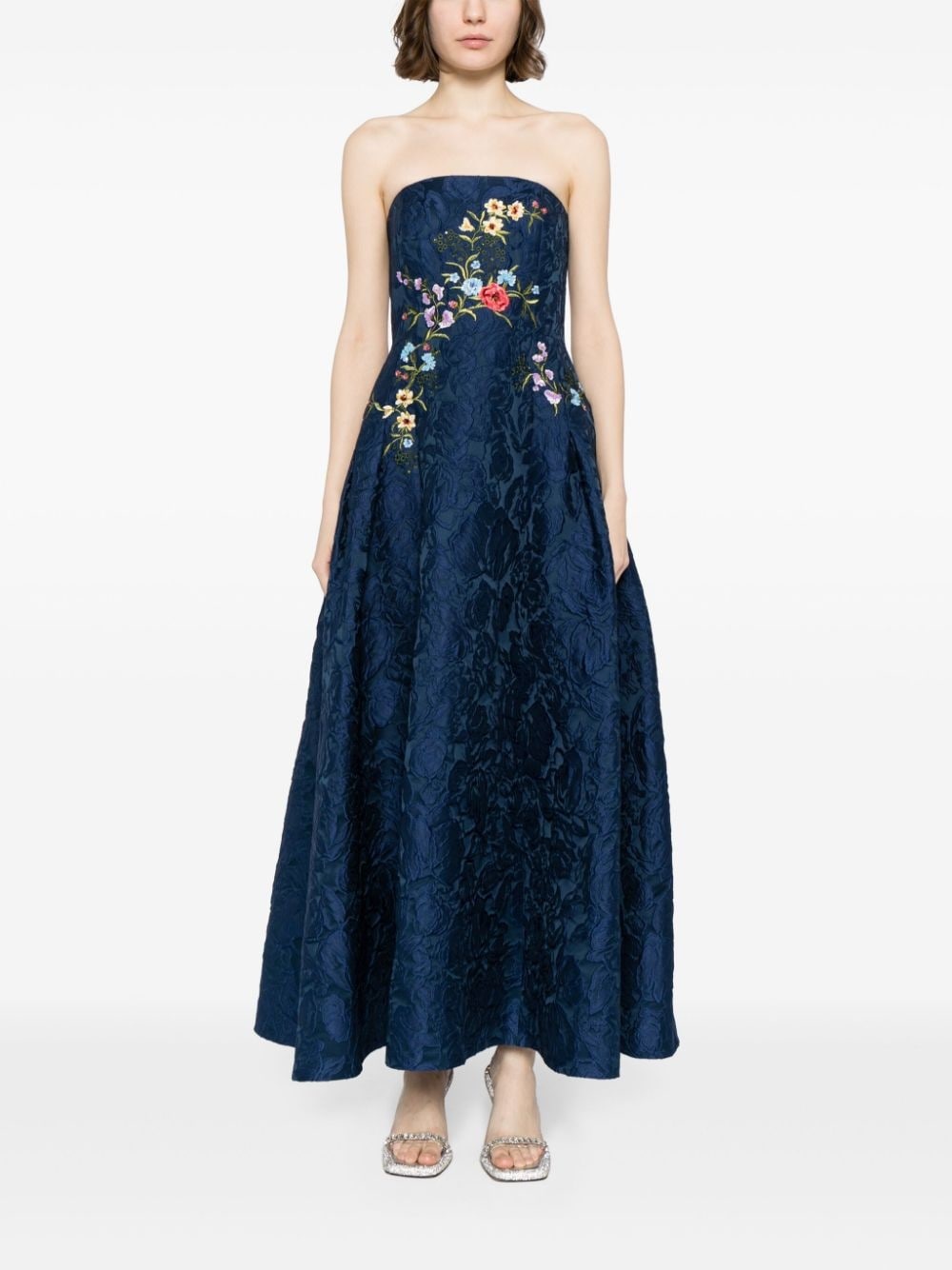 Belle floral-embroidered maxi dress - 2