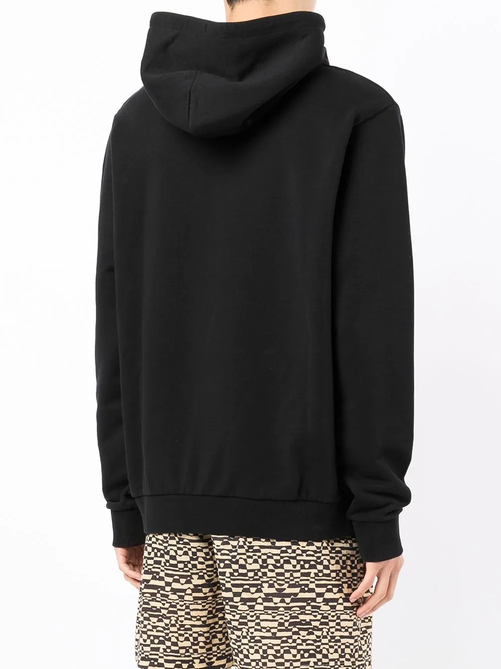 logo-print cotton drawstring hoodie - 4