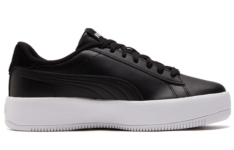 (WMNS) PUMA Lily Platform Board Shoes Black/White 384617-02 - 2