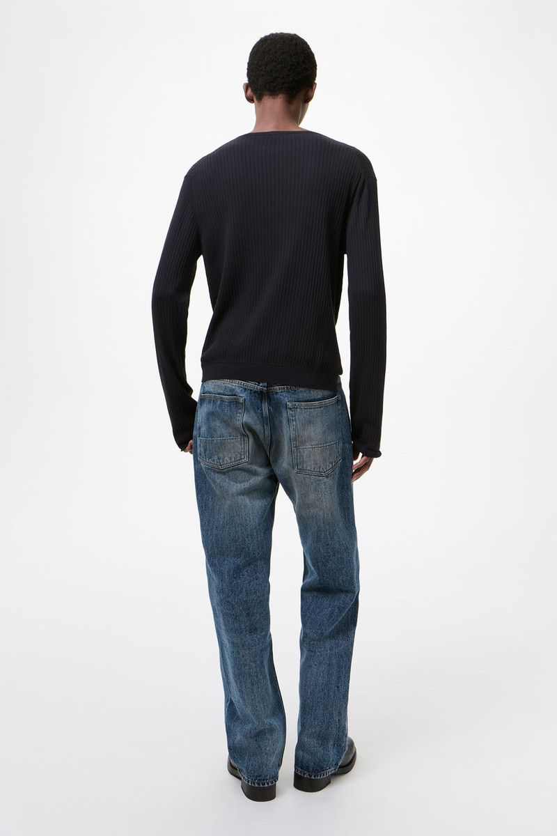 Fine Henley Noble Navy Cotton Crepe 6