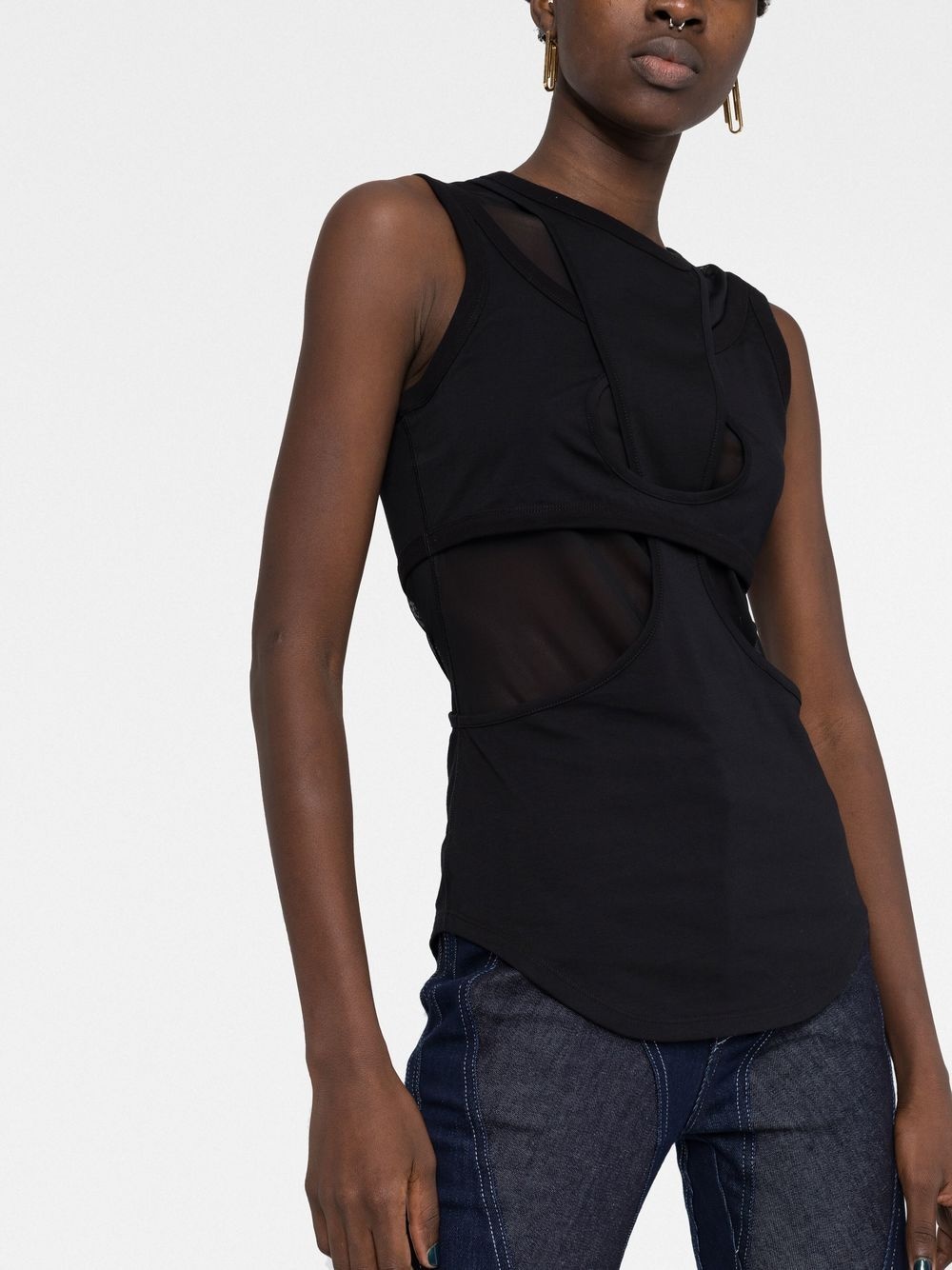 rear logo-plaque tank top - 3