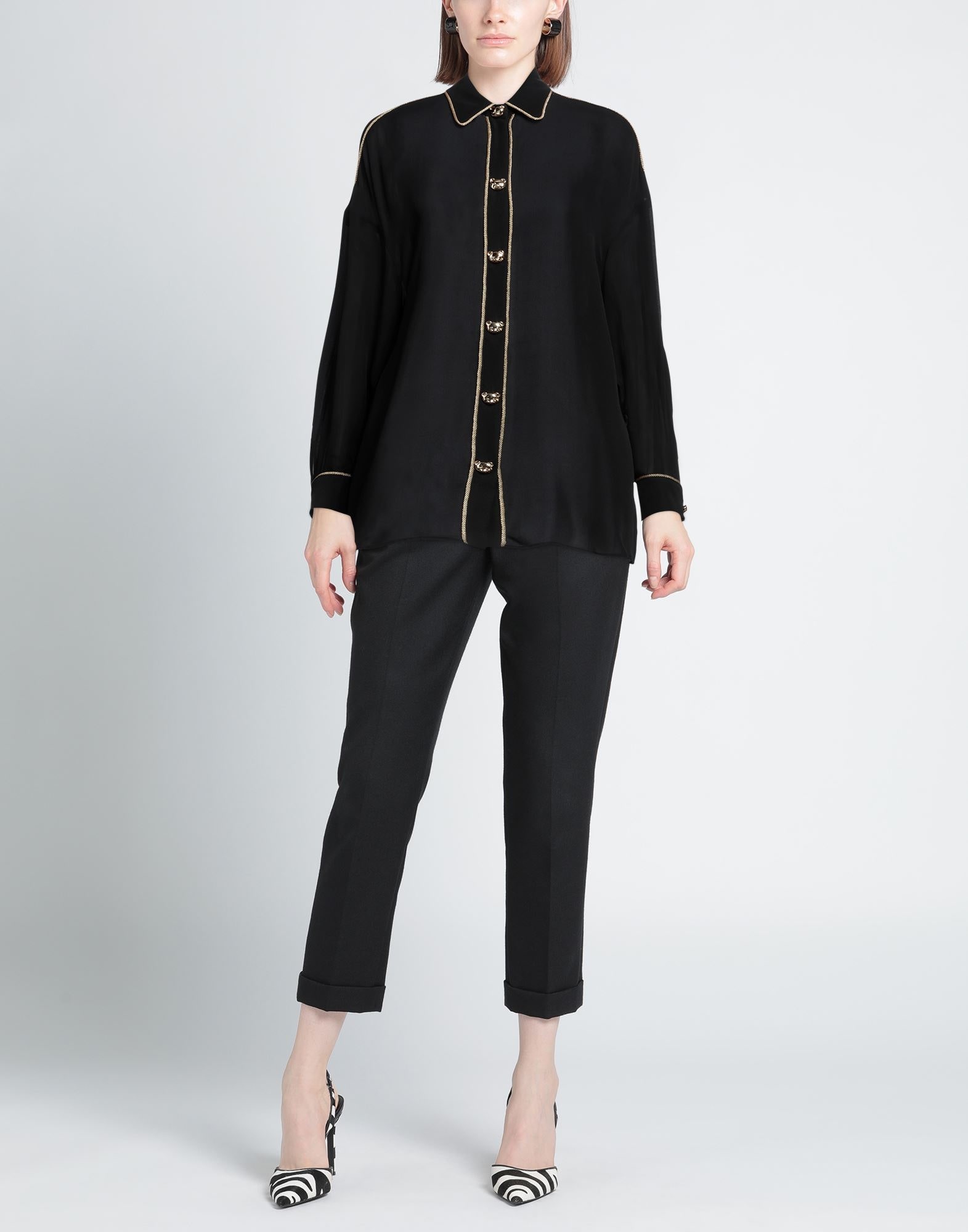 Black Women's Patterned Shirts & Blouses - 2