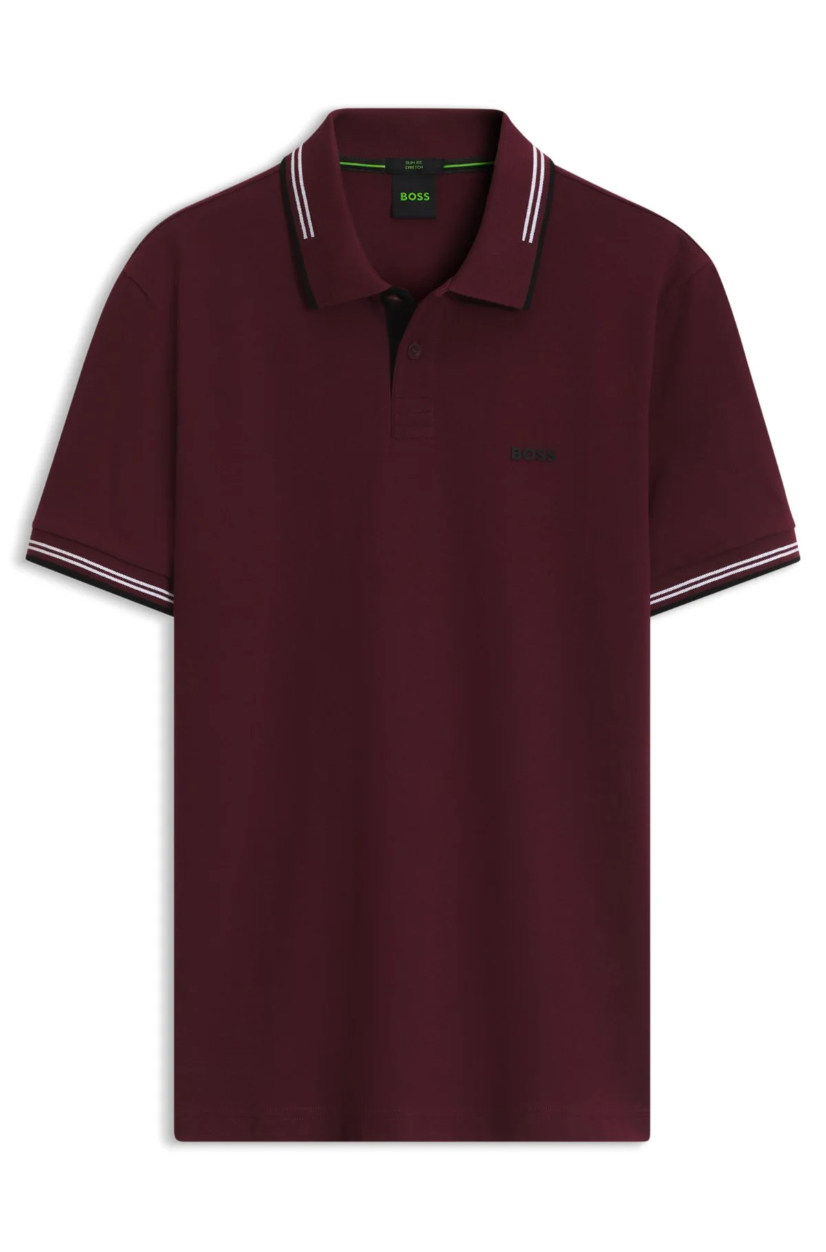 SLIM-FIT POLO SHIRT WITH CONTRAST-STRIPE DETAILS - 1