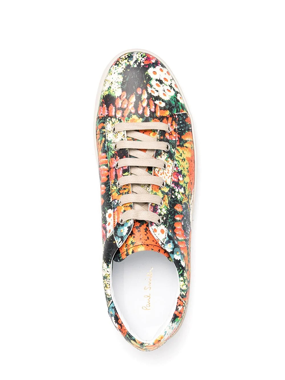 floral print low-top sneakers - 4