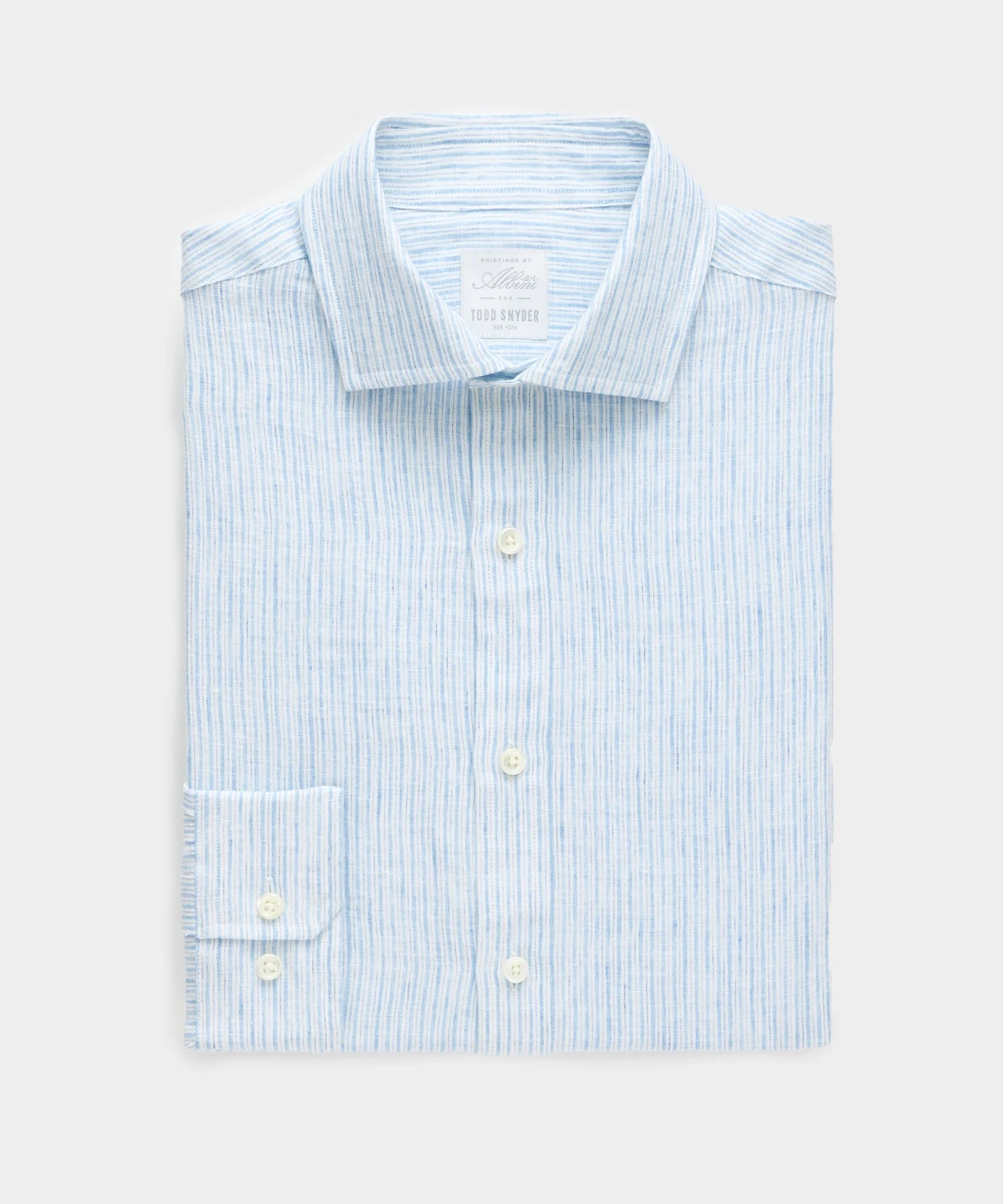 Italian Linen Spread Collar Dress Shirt - 1