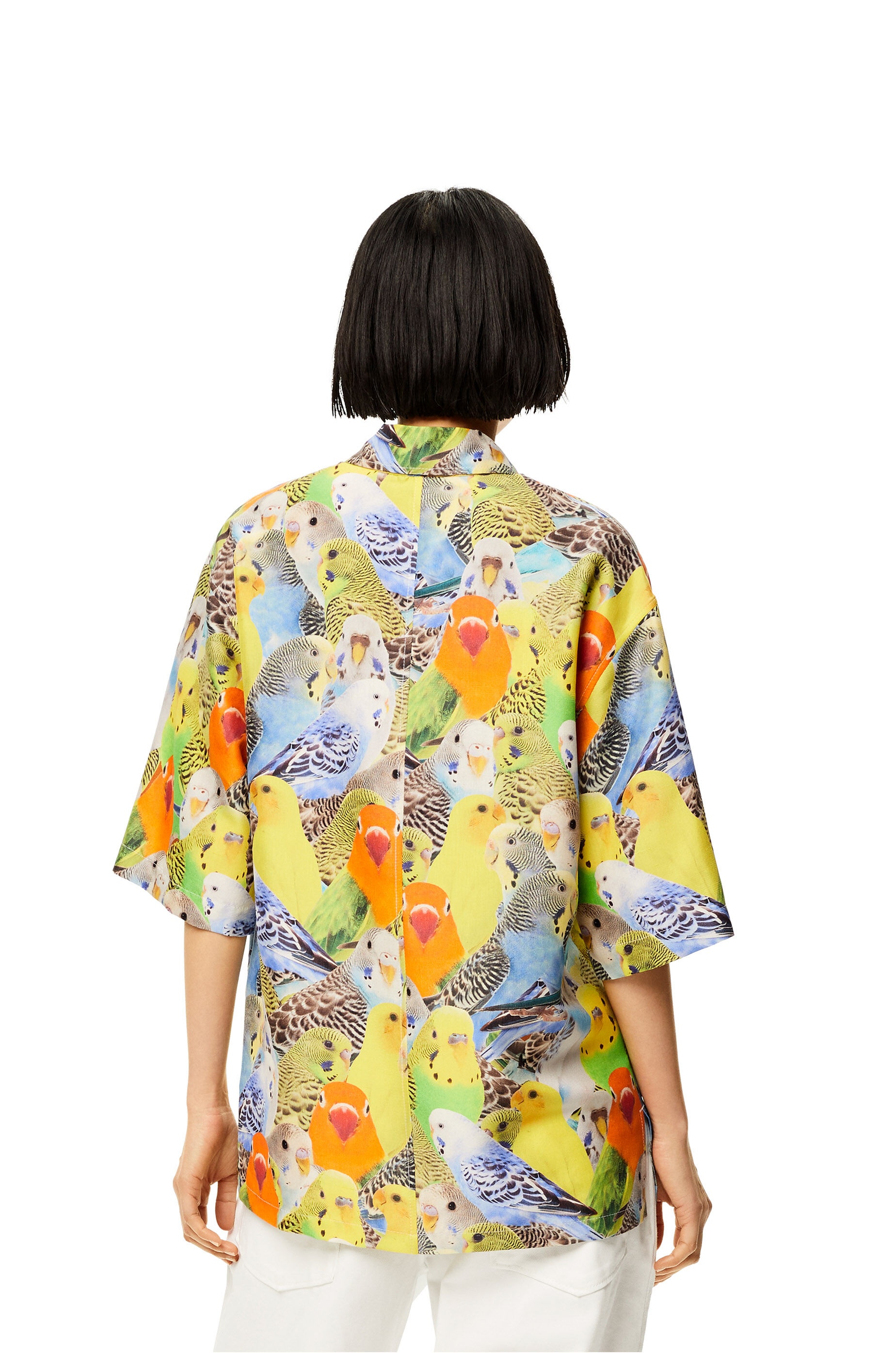 Parrots print shirt in silk - 4
