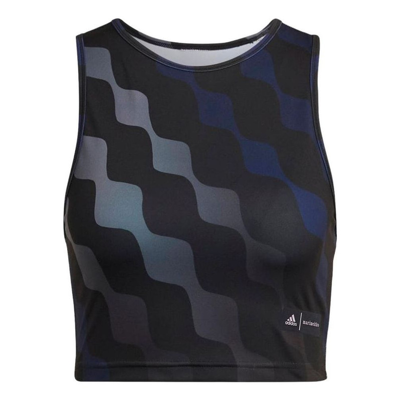 (WMNS) adidas x Marimekko Train Icons Print Tank Top 'Black Blue' HH8734 - 1