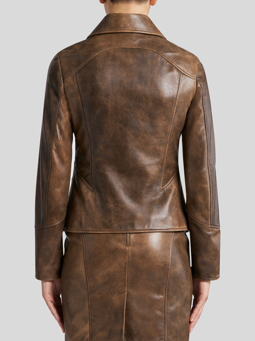 LEATHER JACKET WITH INLAYS - 5