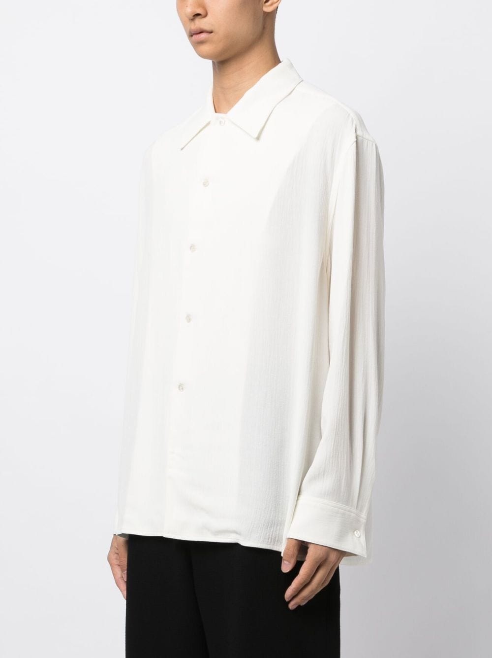 long-sleeve straight-hem shirt - 4
