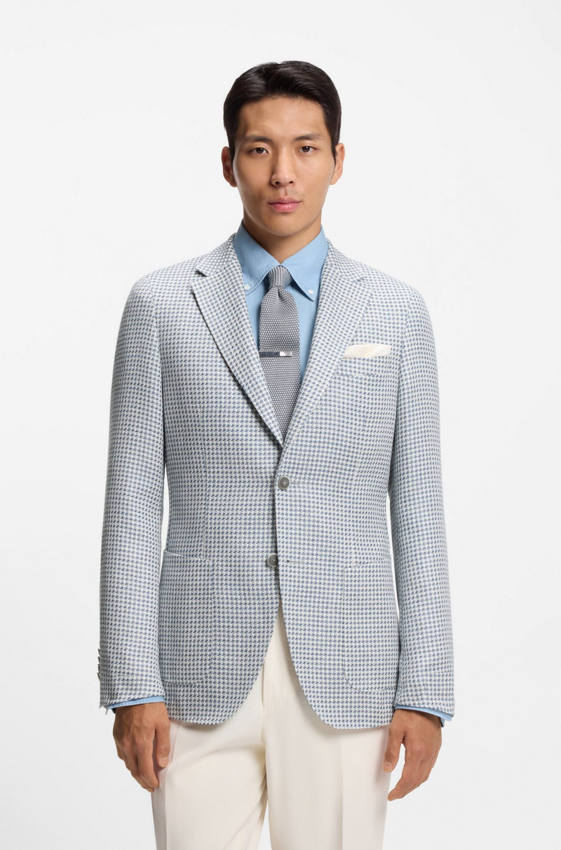 SLIM-FIT JACKET IN LINEN, SILK AND COTTON 2