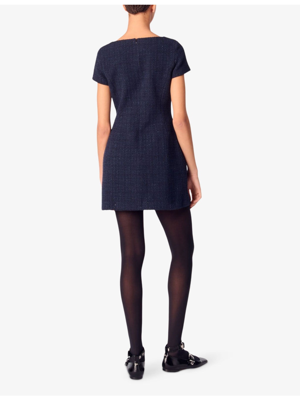 Square-Neck Tweed Cotton-Blend Mini Dress - 4