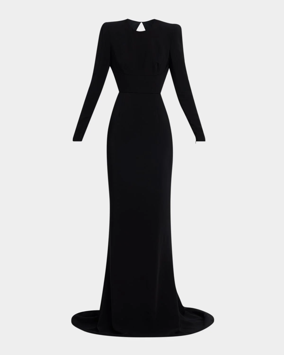 Strong-Shoulder Backless Trumpet Gown - 1