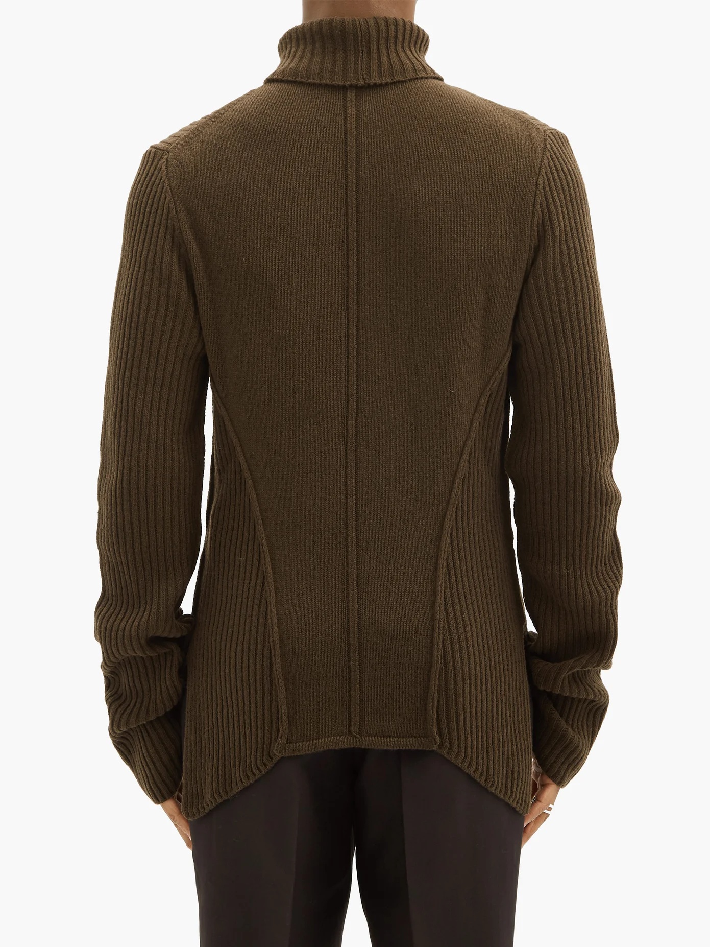 Oversized roll-neck ribbed wool sweater - 5