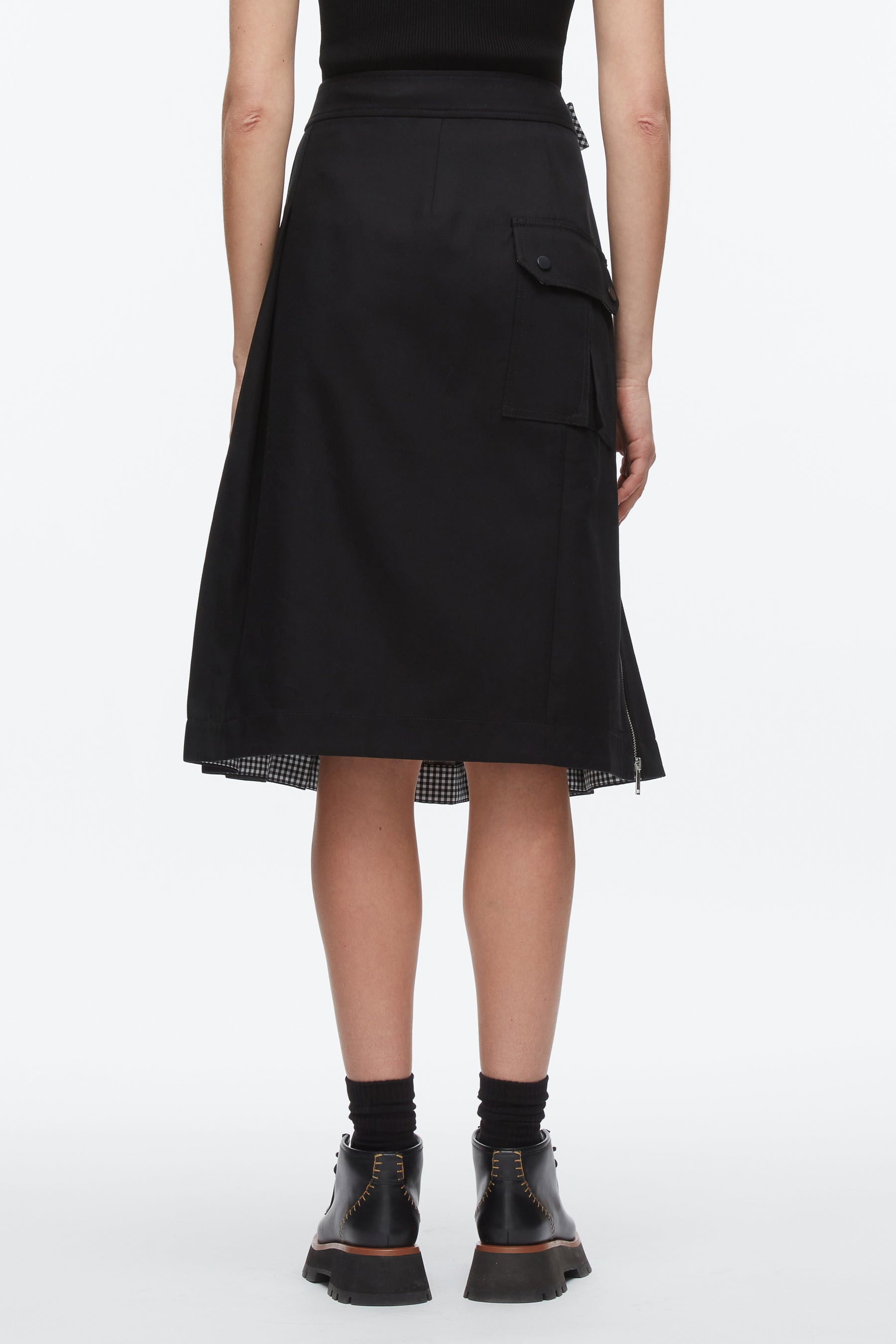 Pleated Zip Utility Skirt - 5