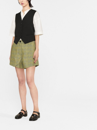 GANNI checked tailored shorts outlook